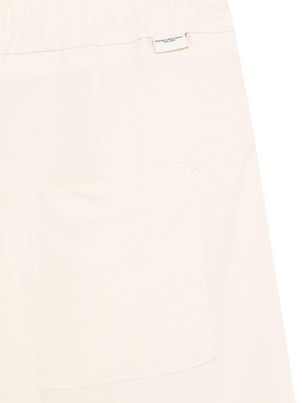 Shorts dritti per bambino Paolo Pecora Kids beige con due tasche posteriori applicate - Rubino Kids
