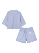 Shorts e camicia per bambina Givenchy Kids azzurro con motivo a righe - Rubino Kids