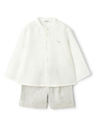 Shorts e camicia per neonato Il Gufo grigio a righe - Rubino Kids