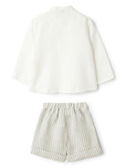 Shorts e camicia per neonato Il Gufo grigio a righe - Rubino Kids