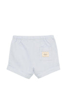 Shorts Ecady per neonato Bonpoint azzurro con toppa con logo - Rubino Kids
