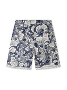Shorts Erno per bambino Bonpoint blu con stampa fiori - Rubino Kids