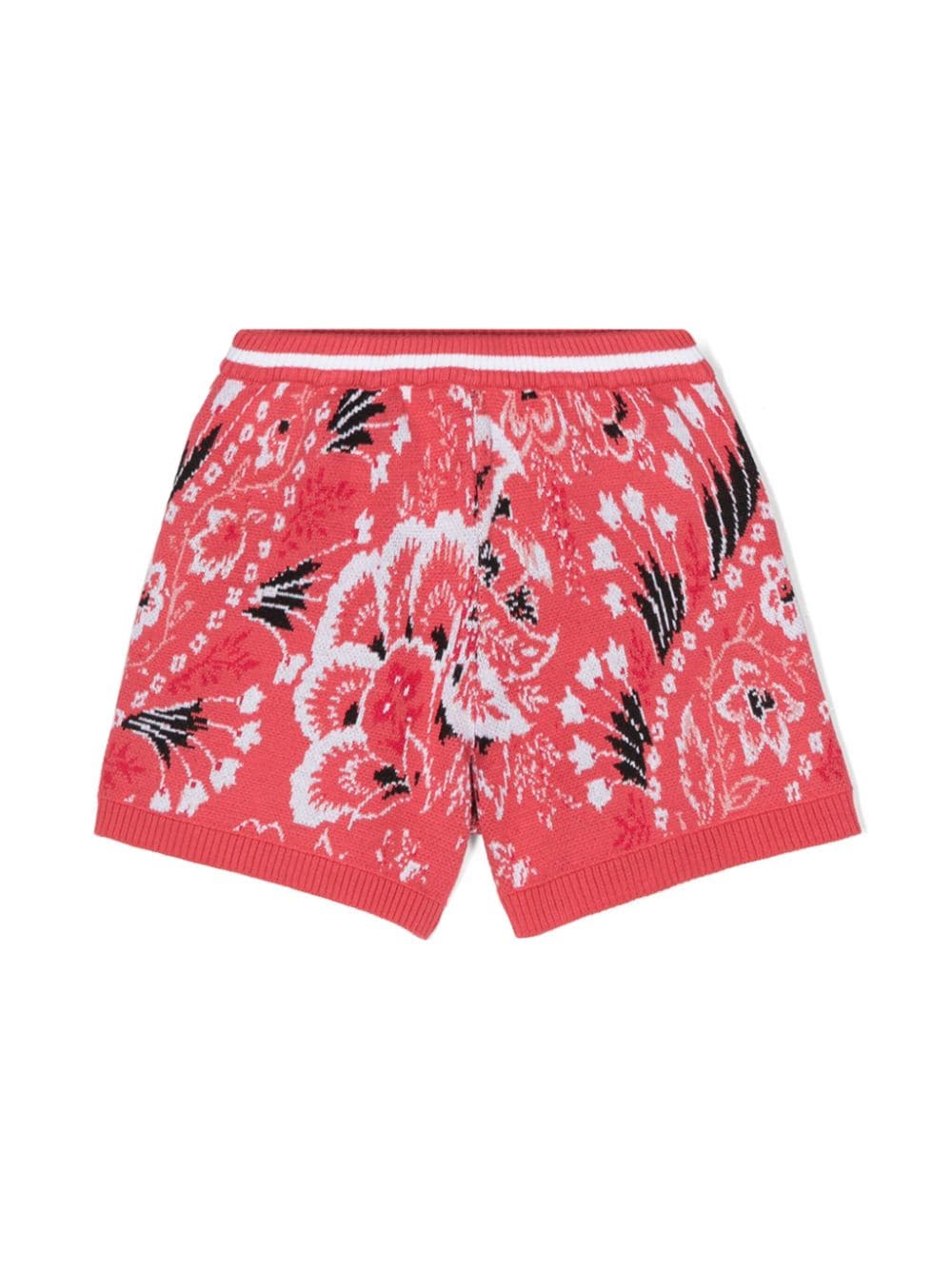 Shorts in cotone jacquard con motivo Paisley - Rubino Kids