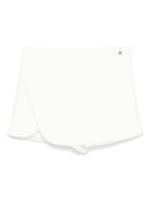 Shorts in crêpe per bambina Elisabetta Franchi La Mia Bambina bianco con fodera integrale - Rubino Kids