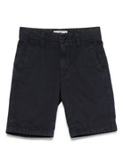 Shorts in gabardine per bambino Stone Island Junior blu con passanti - Rubino Kids