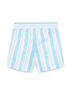Shorts in popeline a righe per neonato Dolce & Gabbana Kids azzurro con spacchetti laterali - Rubino Kids