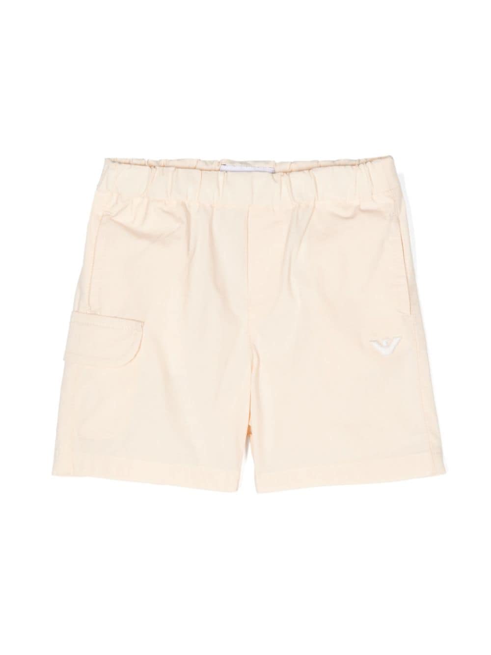 Shorts in popeline con logo ricamato - Rubino Kids
