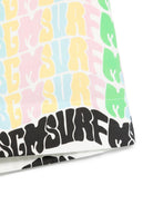 Shorts in popeline per bambina MSGM Kids bianco con stampa logo all - over - Rubino Kids