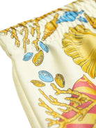 Shorts in seta per neonato Versace Kids beige con stampa barocca - Rubino Kids