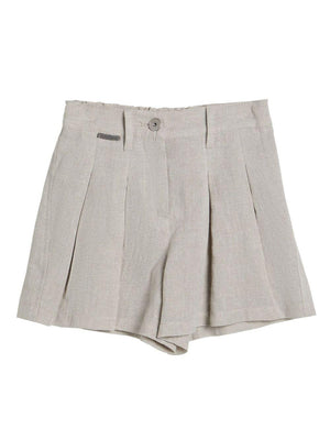 Shorts in tela per bambina Brunello Cucinelli Kids grigio con glitter