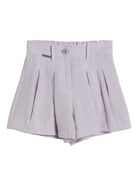 Shorts in tela per bambina Brunello Cucinelli Kids Lilla con glitter - Rubino Kids