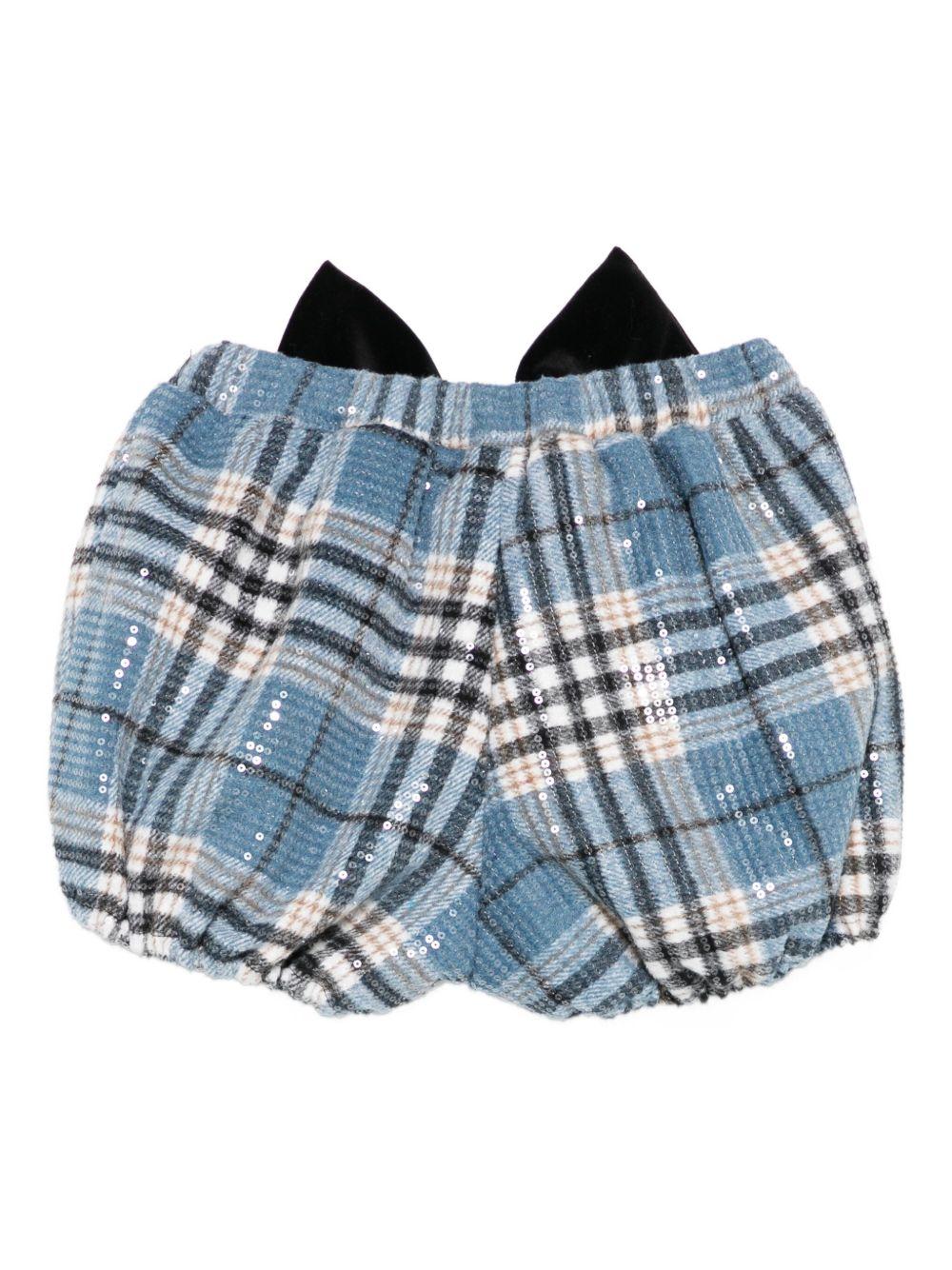 Shorts per bambina A'lapage azzurri con dettaglio fiocco blu - Rubino Kids