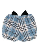 Shorts per bambina A'lapage azzurri con dettaglio fiocco blu - Rubino Kids