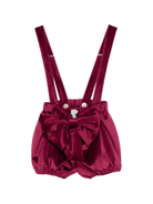 Shorts per bambina A'lapage rossi con bretelle e fiocco - Rubino Kids