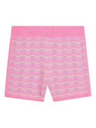 Shorts per bambina Billieblush rosa con motivo a onde in maglia - Rubino Kids