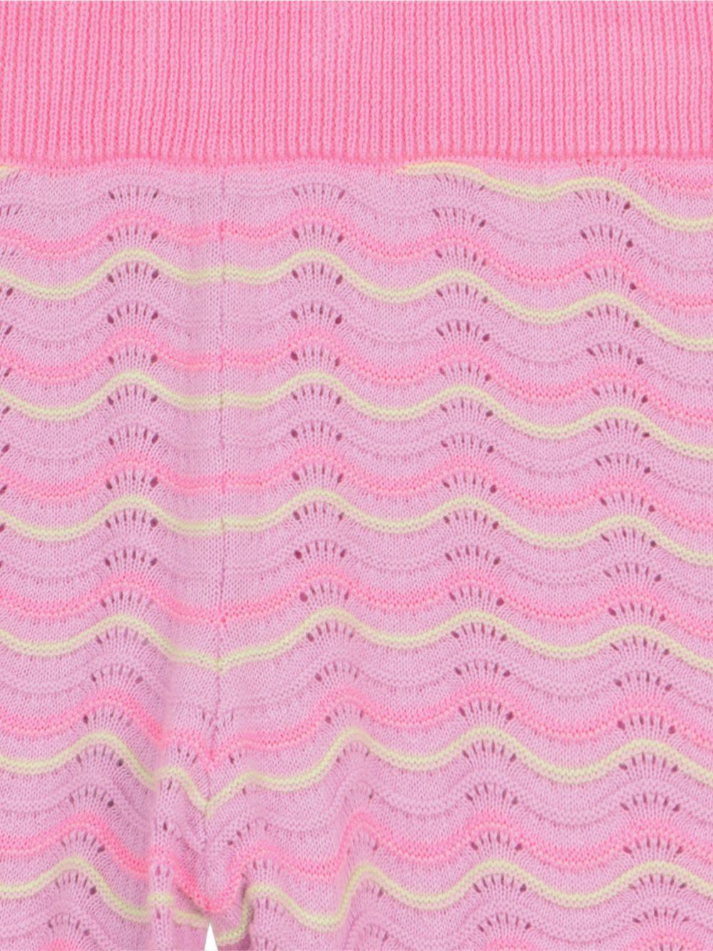 Shorts per bambina Billieblush rosa con motivo a onde in maglia - Rubino Kids