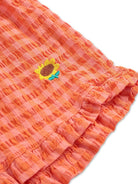 Shorts per bambina Bobo Choses Vichy arancione con rifinitura con ruches - Rubino Kids