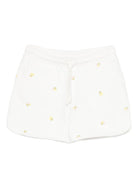 Shorts per bambina Bonpoint bianco con motivo ricamato - Rubino Kids