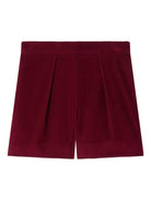 Shorts per bambina Bonpoint rossi con texture a coste - Rubino Kids