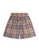 Shorts per bambina Burberry Kids beige con motivo Vintage Check all - over - Rubino Kids