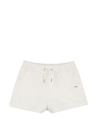 Shorts per bambina Chloé Kids bianco con coulisse - Rubino Kids