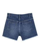Shorts per bambina Chloé Kids denim con chiusura con bottoni sul davanti - Rubino Kids