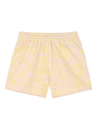 Shorts per bambina Chloé Kids rosa con stampa a fiori - Rubino Kids