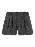 Shorts per bambina Dolce & Gabbana Kids grigio con pieghe e motivo a spina di pesce - Rubino Kids
