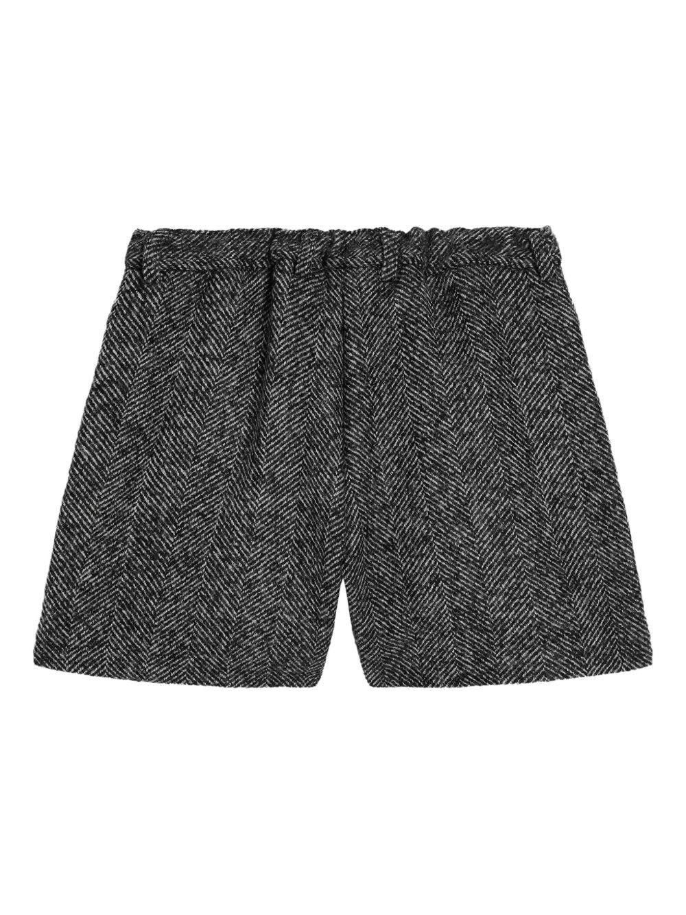 Shorts per bambina Dolce & Gabbana Kids grigio con pieghe e motivo a spina di pesce - Rubino Kids