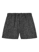 Shorts per bambina Dolce & Gabbana Kids grigio con pieghe e motivo a spina di pesce - Rubino Kids