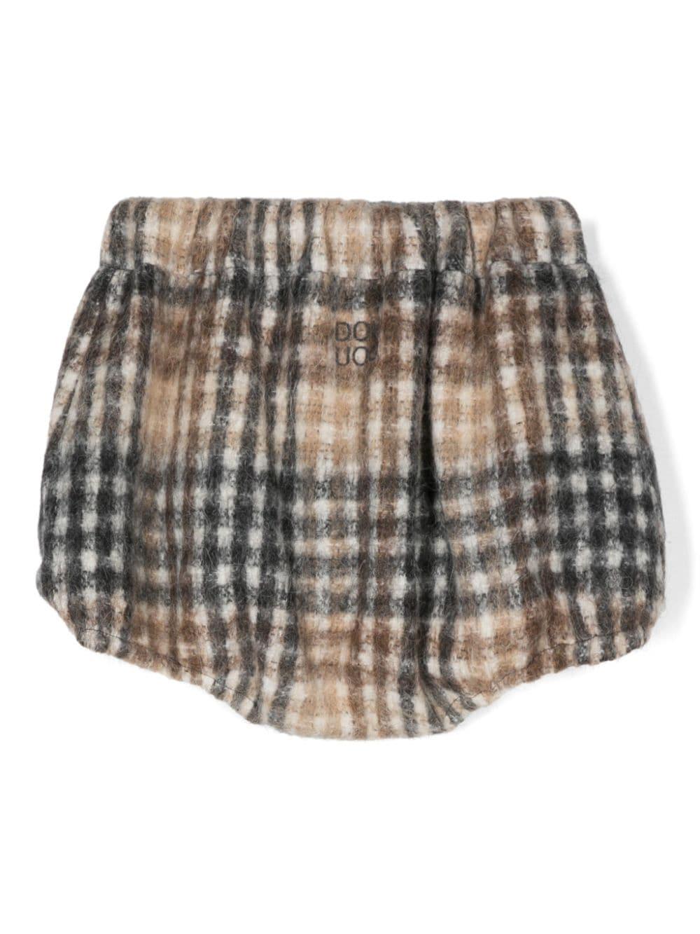 Shorts per bambina Douuod Kids a quadri con effetto pettinato - Rubino Kids