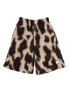 Shorts per bambina Douuod Kids beige con stampa astratta - Rubino Kids