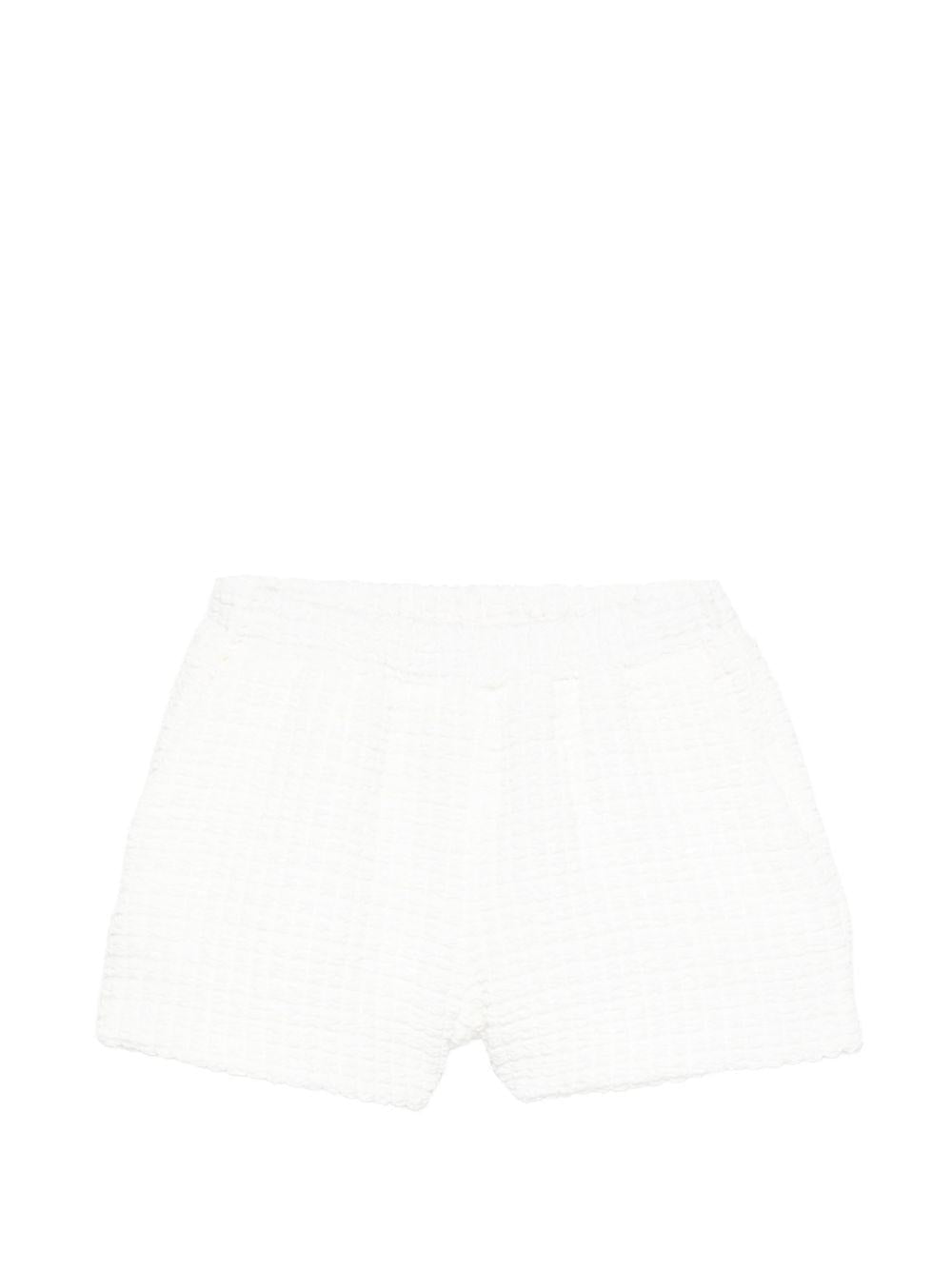 Shorts per bambina Douuod Kids bianchi con finitura in rilievo - Rubino Kids