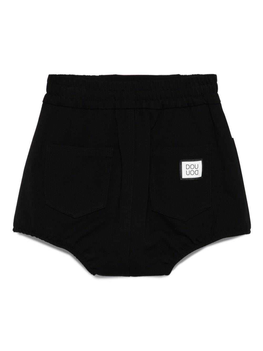 Shorts per bambina Douuod Kids nero con vita elasticizzata - Rubino Kids