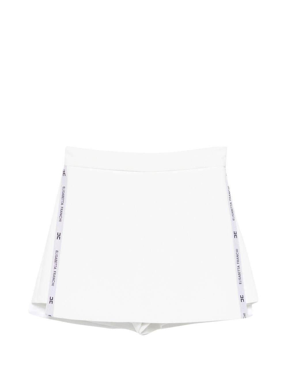 Shorts per bambina Elisabetta Franchi La Mia Bambina bianco con logo - Rubino Kids