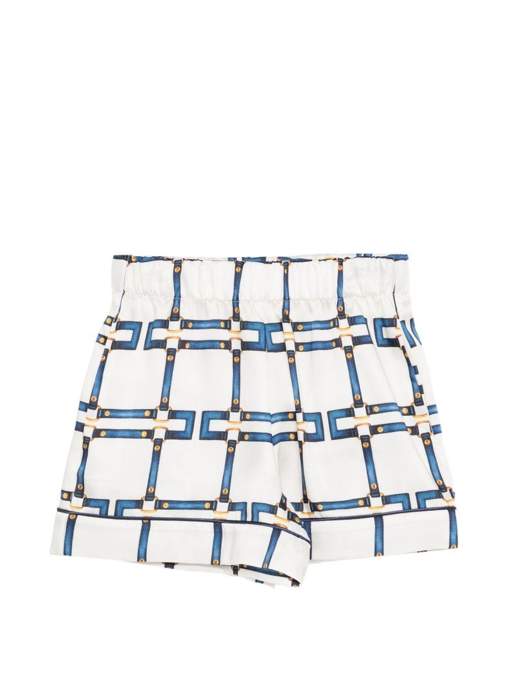 Shorts per bambina Elisabetta Franchi La Mia Bambina bianco con motivo grafico - Rubino Kids