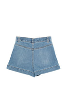 Shorts per bambina Elisabetta Franchi La Mia Bambina in denim con logo - Rubino Kids