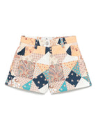 Shorts per bambina ETRO KIDS multicolore con stampa patchwork - Rubino Kids