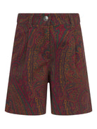 Shorts per bambina Etro Kids rossi con stampa Paisley - Rubino Kids