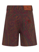 Shorts per bambina Etro Kids rossi con stampa Paisley - Rubino Kids