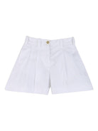 Shorts per bambina Givenchy Kids bianco con pieghe - Rubino Kids