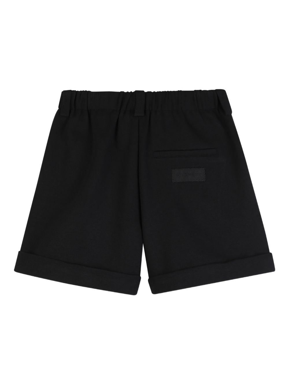 Shorts per bambina Givenchy Kids nero con passanti per cintura - Rubino Kids