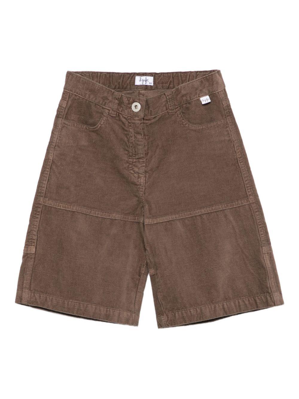 Shorts per bambina Il Gufo marrone in velluto a coste - Rubino Kids