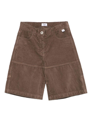Il Gufo brown corduroy shorts for girls