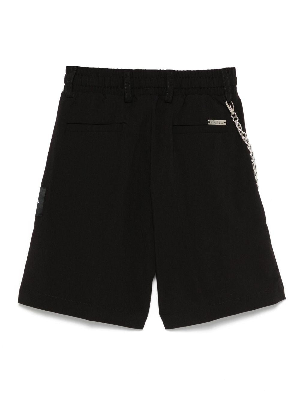 Shorts per bambina John Richmond Junior nero con applicazione logo - Rubino Kids