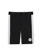 Shorts per bambina Kenzo Kids nero con logo a fiori - Rubino Kids