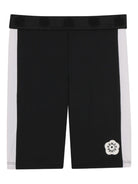 Shorts per bambina Kenzo Kids nero con logo a fiori - Rubino Kids