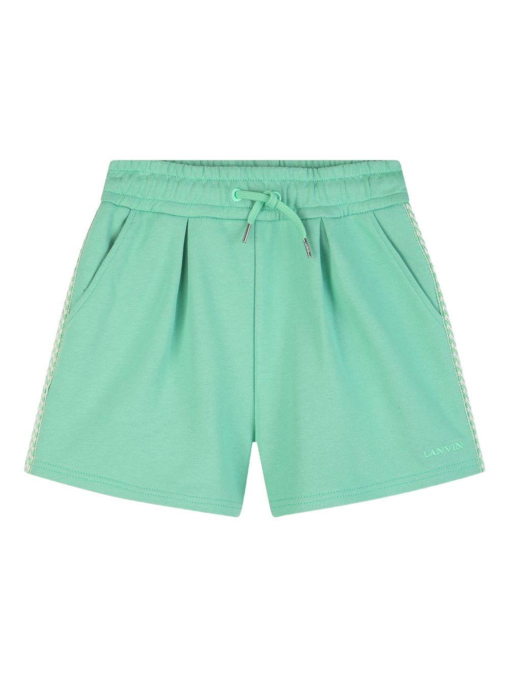 Shorts per bambina Lanvin Enfant verde con dettaglio decorativo - Rubino Kids