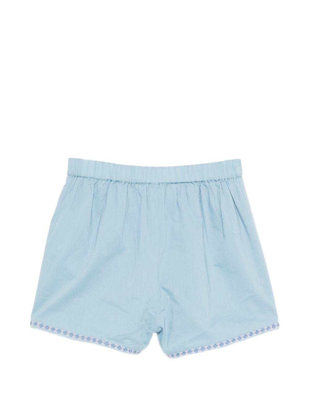 Shorts per bambina Louise Misha azzurri con ricamo floreale - Rubino Kids