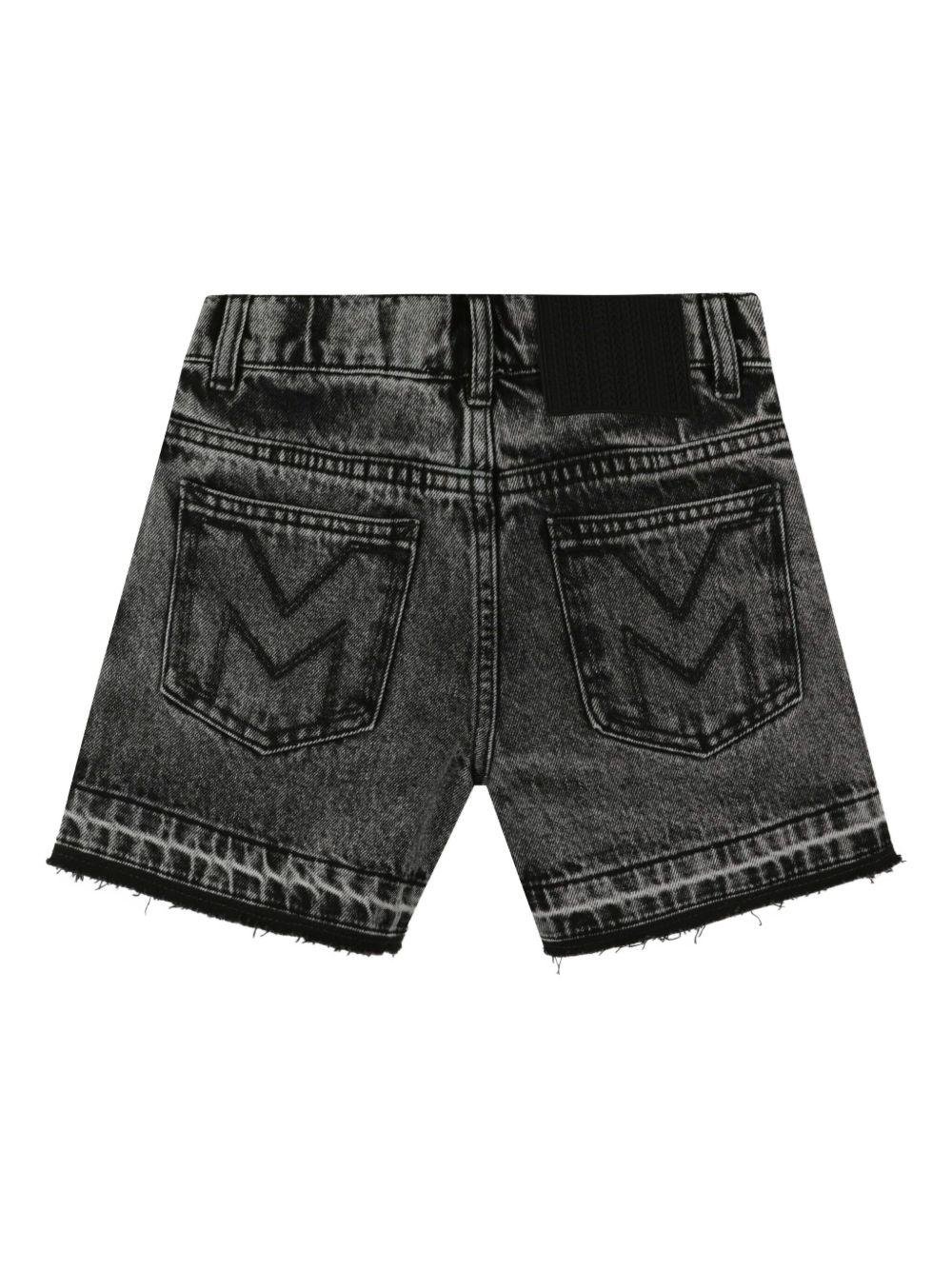 Shorts per bambina Marc Jacobs Kids in denim grigio con decorazione - Rubino Kids